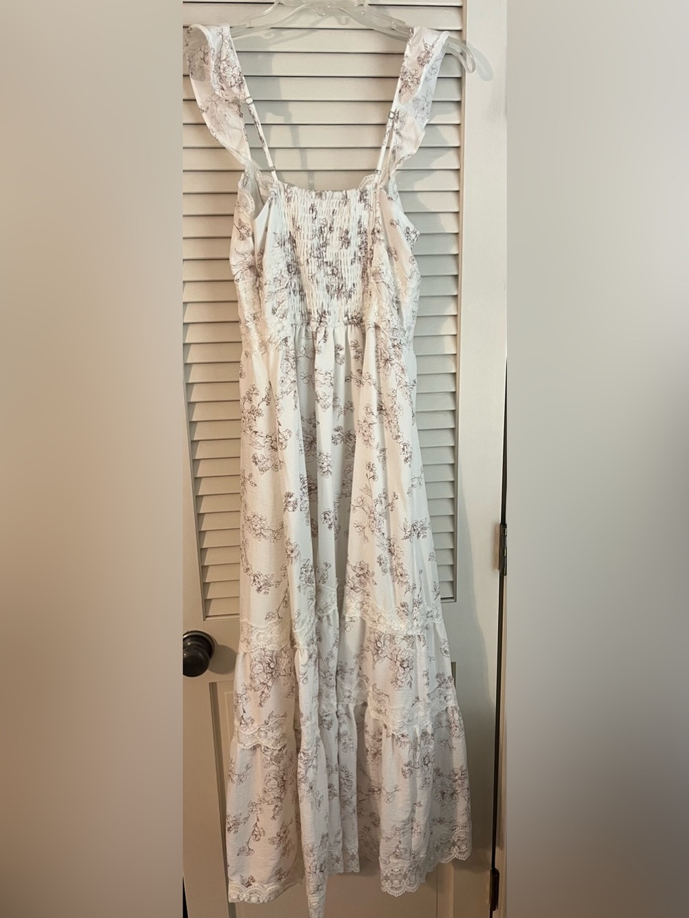Altar'd State Stella Ivory Floral Lace Tiered Midi Dress - Picture 12 of 14
